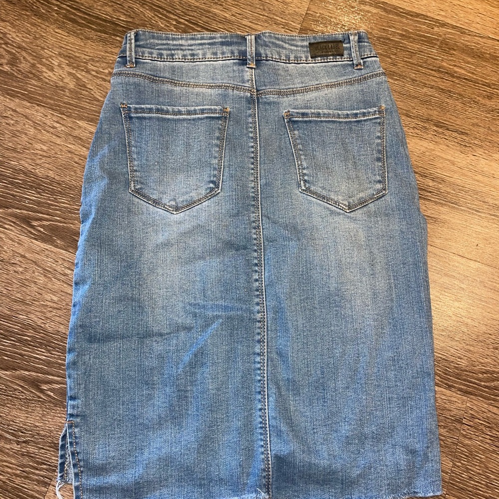 Women’s Blue Denim Pencil Skirt - Classic Washed Denim - Picture 3 of 3